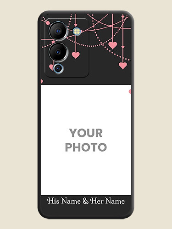 Custom Pink Love Hangings with Text on Space Black Custom Soft Matte Back Cover - Infinix Note 12 Turbo - alternate view