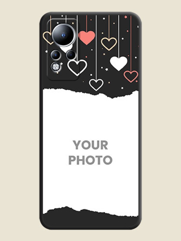 Custom Love Hangings with Splash Wave Picture on Space Black Custom Soft Matte Phone Back Cover - Infinix Note 12 - alternate view
