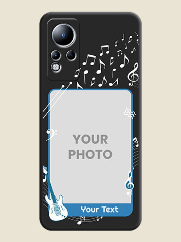 Custom Musical Theme Design with Text on Photo on Space Black Soft Matte Mobile Case - Infinix Note 12 - alternate view