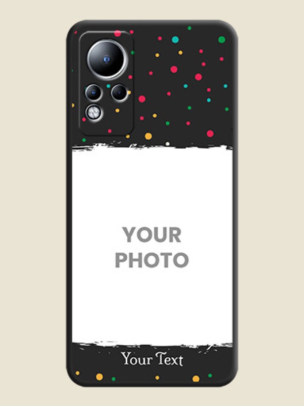 Custom Multicolor Dotted Pattern with Text on Space Black Custom Soft Matte Phone Back Cover - Infinix Note 12 - alternate view