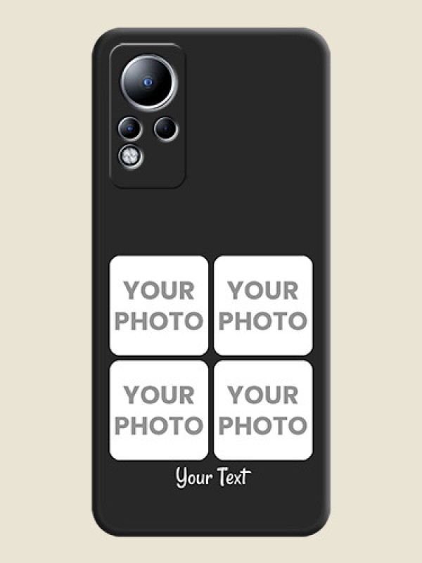 Custom Floral Art with 6 Image Holder on Photo on Space Black Soft Matte Mobile Case - Infinix Note 12 - alternate view