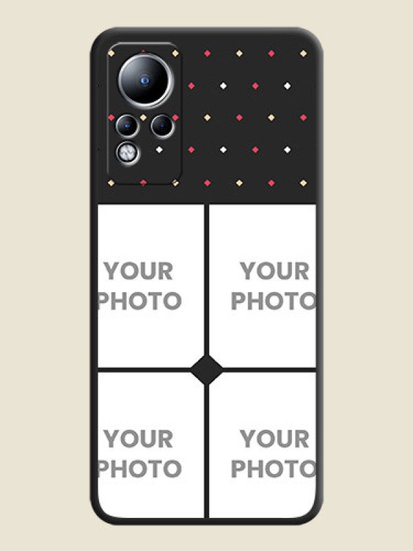 Custom Multicolor Dotted Pattern with 4 Image Holder on Space Black Custom Soft Matte Phone Cases - Infinix Note 12 - alternate view