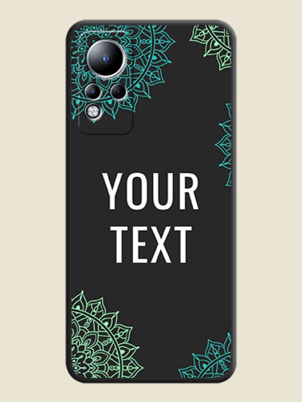Custom Your Name with Floral Design on Space Black Custom Soft Matte Back Cover - Infinix Note 12 - alternate view