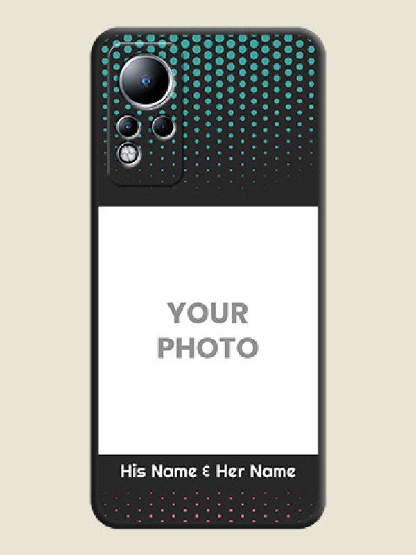 Custom Faded Dots with Grunge Photo Frame and Text on Space Black Custom Soft Matte Phone Cases - Infinix Note 12 - alternate view