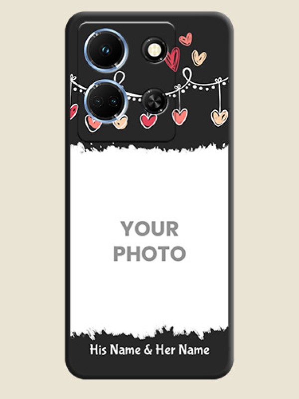 Custom Pink Love Hangings with Name on Space Black Custom Soft Matte Phone Cases - Infinix Note 30 5G - alternate view