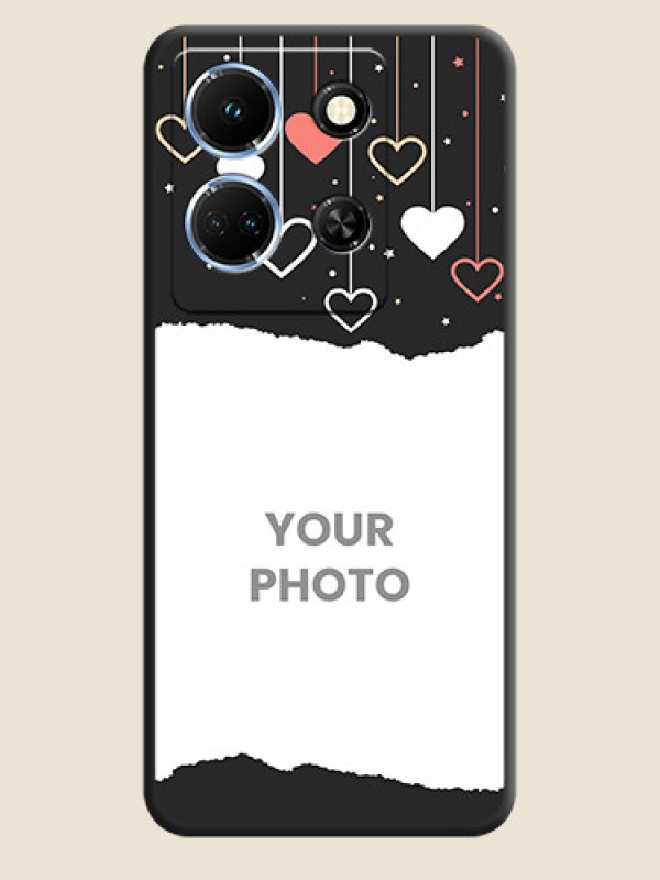 Custom Love Hangings with Splash Wave Picture on Space Black Custom Soft Matte Phone Back Cover - Infinix Note 30 5G - alternate view