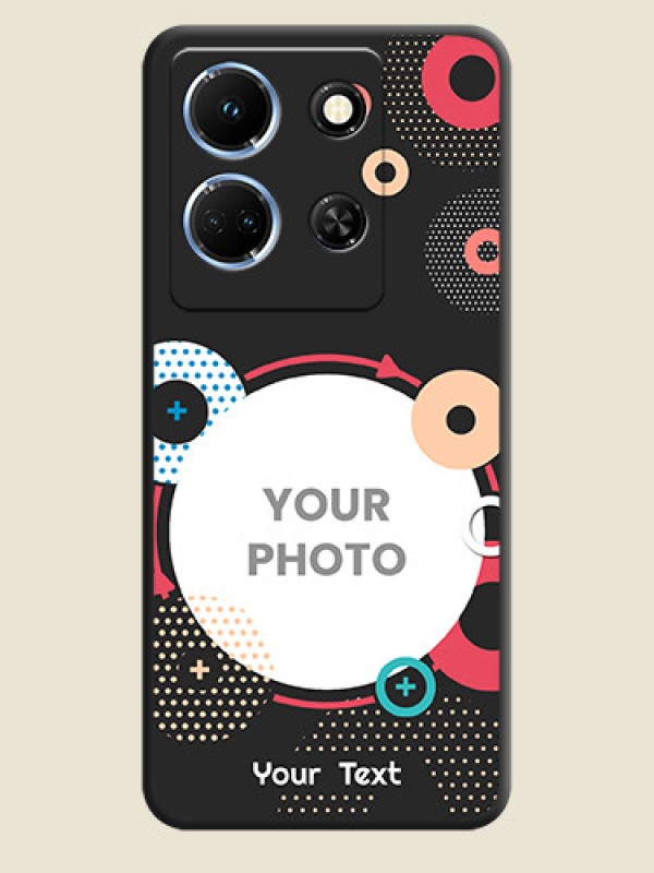 Custom Multicoloured Round Image on Personalised Space Black Soft Matte Cases - Infinix Note 30 5G - alternate view