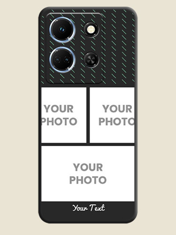 Custom Cross Dotted Pattern with 2 Image Holder on Personalised Space Black Soft Matte Cases - Infinix Note 30 5G - alternate view