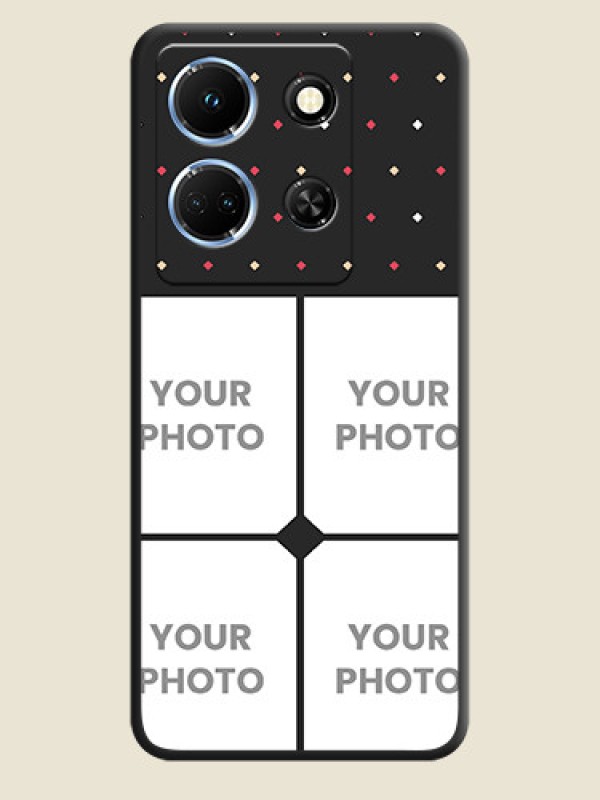 Custom Multicolor Dotted Pattern with 4 Image Holder on Space Black Custom Soft Matte Phone Cases - Infinix Note 30 5G - alternate view
