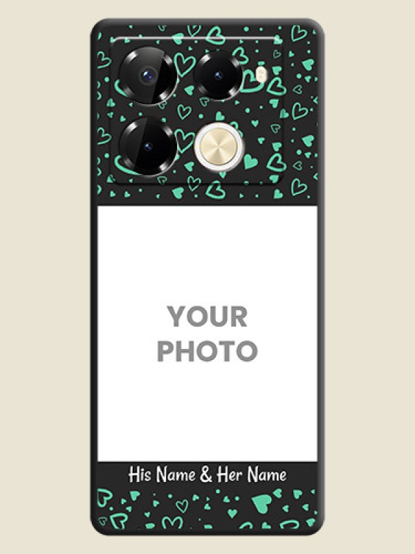 Custom Sea Green Indefinite Love Pattern on Photo On Space Black Custom Soft Matte Mobile Back Cover - Infinix Note 40 Pro 5G - alternate view
