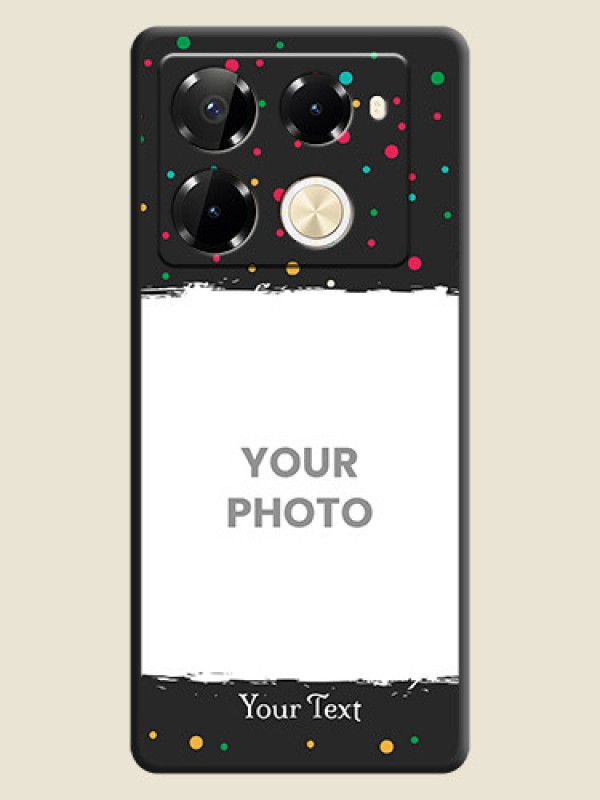 Custom Multicolor Dotted Pattern with Text On Space Black Custom Soft Matte Mobile Back Cover - Infinix Note 40 Pro 5G - alternate view