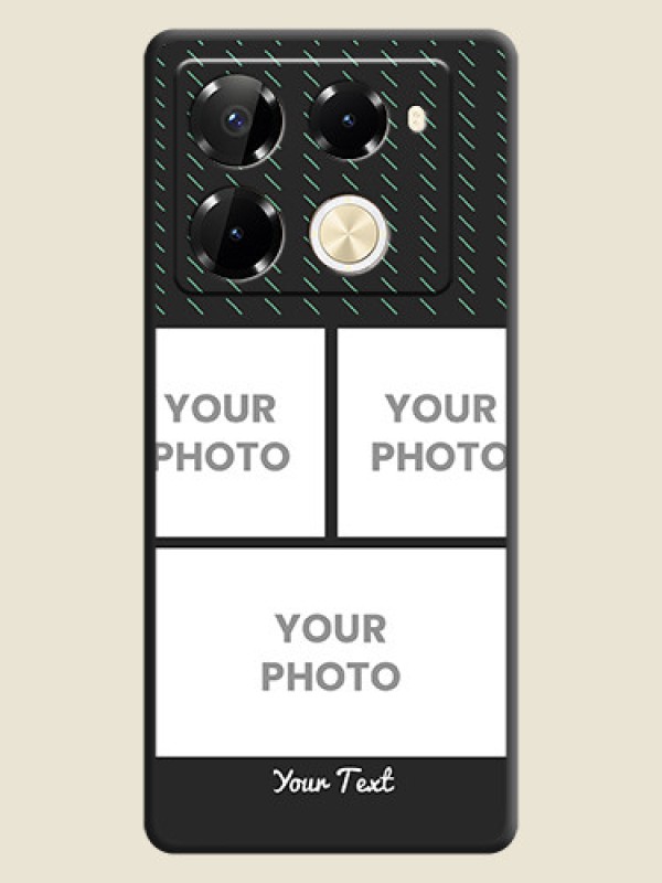 Custom Cross Dotted Pattern with 2 Image Holder On Space Black Custom Soft Matte Mobile Back Cover - Infinix Note 40 Pro 5G - alternate view