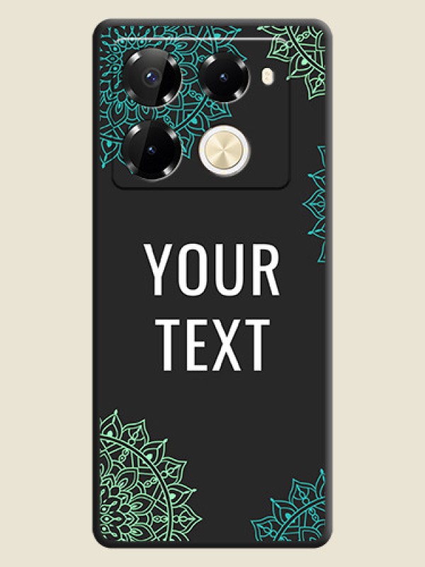 Custom Your Name with Floral Design On Space Black Custom Soft Matte Mobile Back Cover - Infinix Note 40 Pro 5G - alternate view