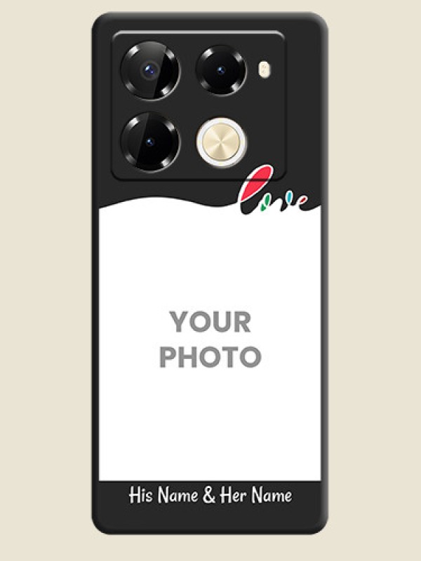 Custom Fall in Love Pattern with Picture on Photo On Space Black Custom Soft Matte Mobile Back Cover - Infinix Note 40 Pro Plus 5G - alternate view