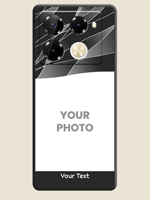 Custom Mixed Wave Lines on Photo On Space Black Custom Soft Matte Mobile Back Cover - Infinix Note 40 Pro Plus 5G - alternate view