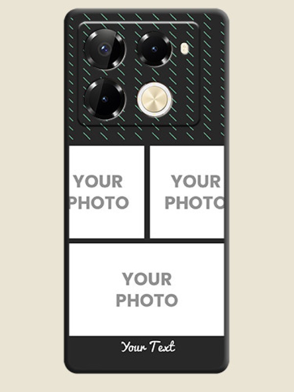 Custom Cross Dotted Pattern with 2 Image Holder On Space Black Custom Soft Matte Mobile Back Cover - Infinix Note 40 Pro Plus 5G - alternate view
