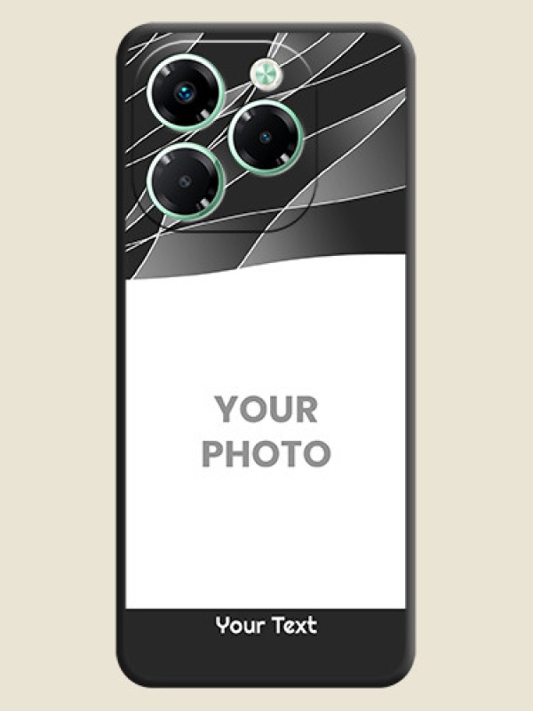 Custom Mixed Wave Lines on Photo On Space Black Custom Soft Matte Mobile Back Cover - Infinix Note 40X 5G - alternate view