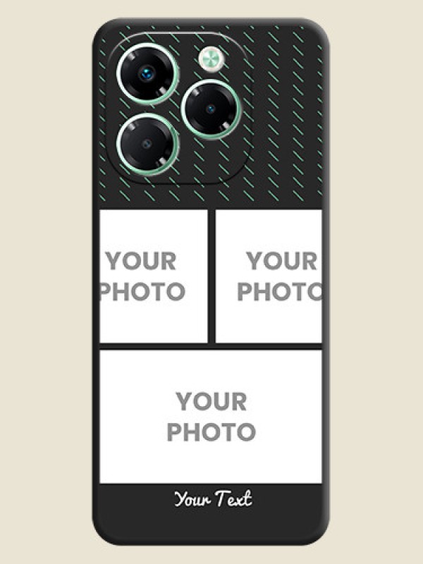 Custom Cross Dotted Pattern with 2 Image Holder On Space Black Custom Soft Matte Mobile Back Cover - Infinix Note 40X 5G - alternate view