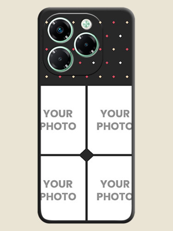 Custom Multicolor Dotted Pattern with 4 Image Holder On Space Black Custom Soft Matte Mobile Back Cover - Infinix Note 40X 5G - alternate view
