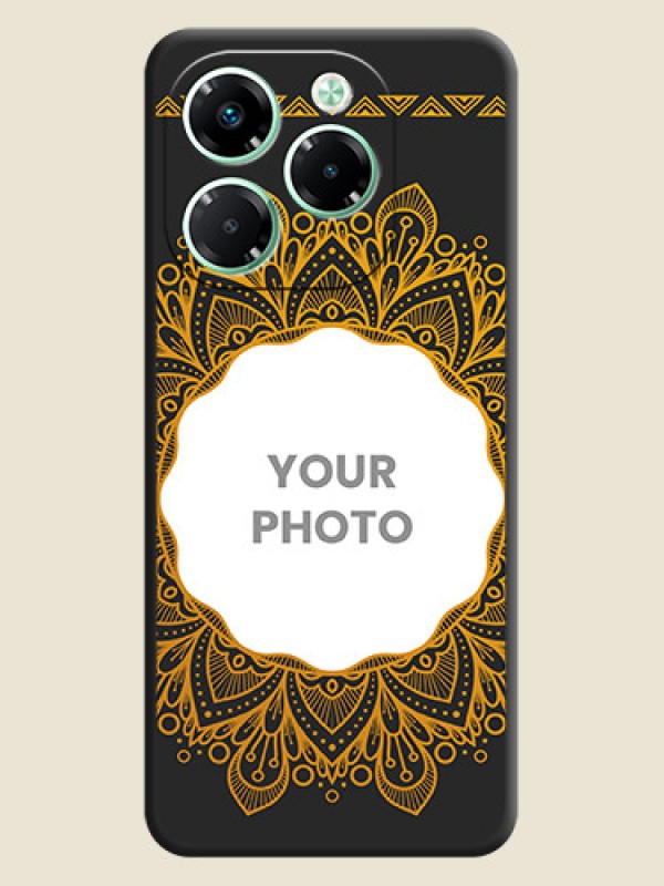 Custom Round Image with Floral Design On Space Black Custom Soft Matte Mobile Back Cover - Infinix Note 40X 5G - alternate view