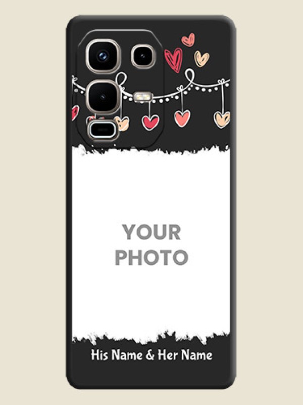 Custom Pink Love Hangings with Name On Space Black Custom Soft Matte Mobile Back Cover - Infinix Note 50s 5G - alternate view