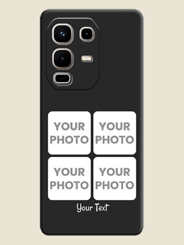 Custom Floral Art with 6 Image Holder on Photo On Space Black Custom Soft Matte Mobile Back Cover - Infinix Note 50s 5G - alternate view