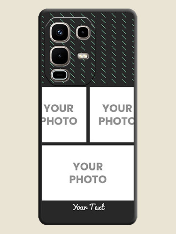 Custom Cross Dotted Pattern with 2 Image Holder On Space Black Custom Soft Matte Mobile Back Cover - Infinix Note 50s 5G - alternate view