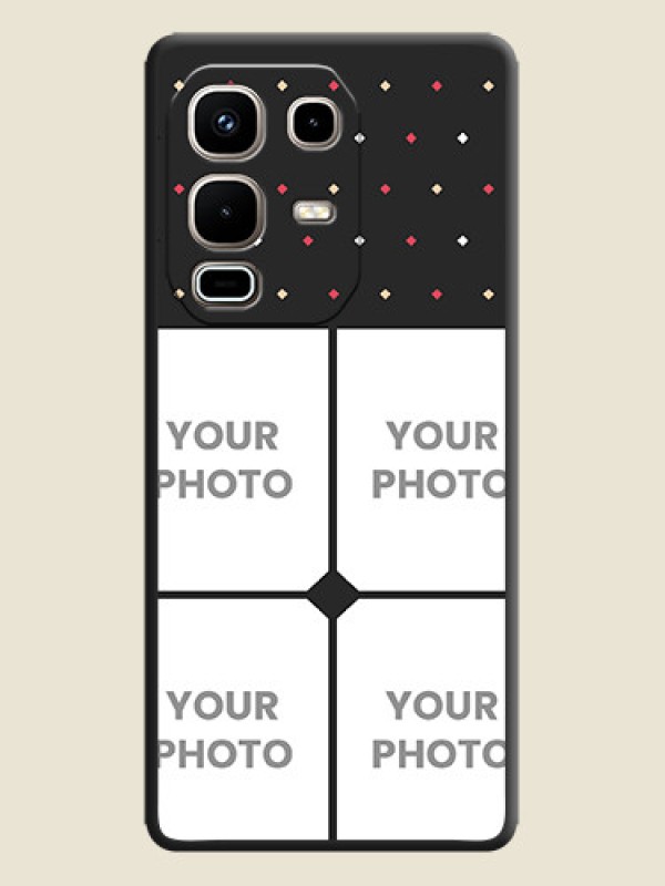 Custom Multicolor Dotted Pattern with 4 Image Holder On Space Black Custom Soft Matte Mobile Back Cover - Infinix Note 50s 5G - alternate view