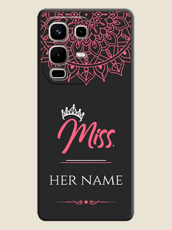 Custom Mrs Name with Floral Design On Space Black Custom Soft Matte Mobile Back Cover - Infinix Note 50s 5G - alternate view