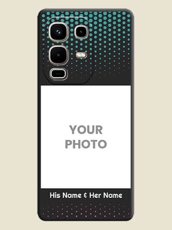 Custom Faded Dots with Grunge Photo Frame and Text On Space Black Custom Soft Matte Mobile Back Cover - Infinix Note 50s 5G - alternate view