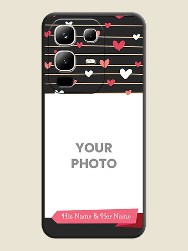 Custom Love Pattern with Name on Pink Ribbon on Photo On Space Black Custom Soft Matte Mobile Back Cover - Infinix Note 50x 5G - alternate view