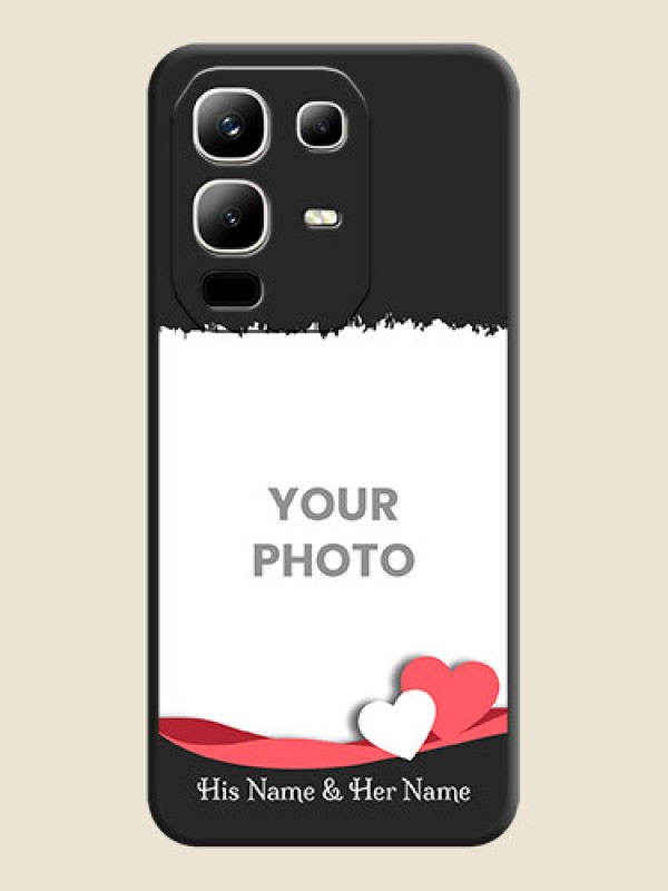 Custom Pin Color Love Shaped Ribbon Design with Text On Space Black Custom Soft Matte Mobile Back Cover - Infinix Note 50x 5G - alternate view