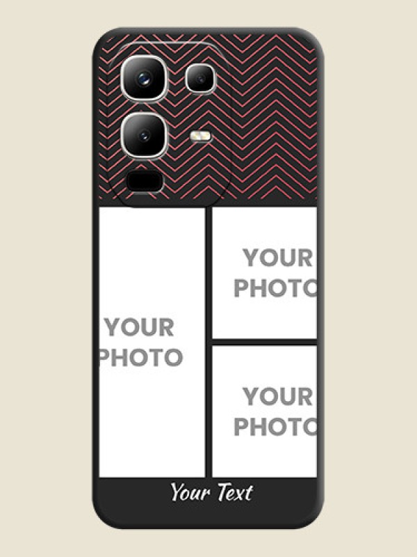 Custom Wave Pattern with 3 Image Holder On Space Black Custom Soft Matte Mobile Back Cover - Infinix Note 50x 5G - alternate view