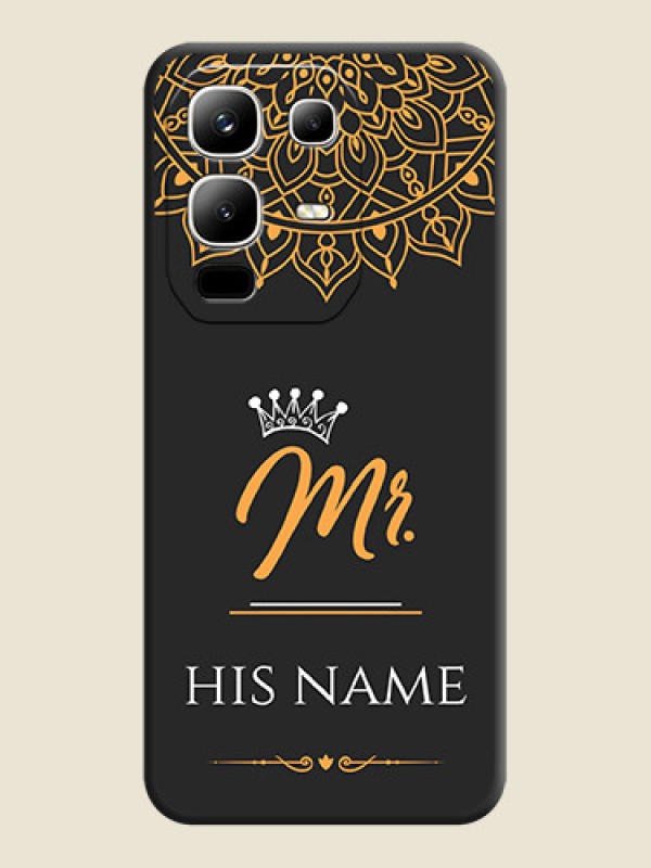 Custom Mr Name with Floral Design On Space Black Custom Soft Matte Mobile Back Cover - Infinix Note 50x 5G - alternate view