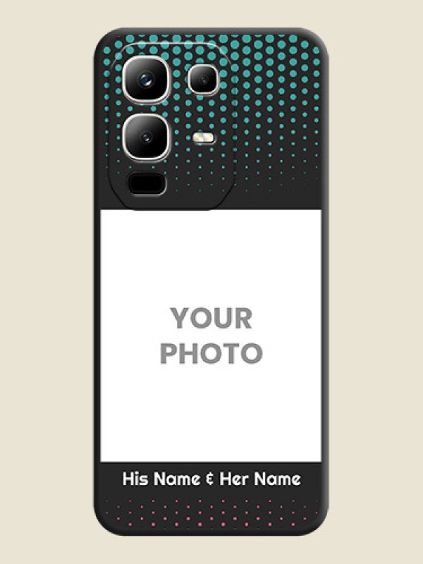 Custom Faded Dots with Grunge Photo Frame and Text On Space Black Custom Soft Matte Mobile Back Cover - Infinix Note 50x 5G - alternate view