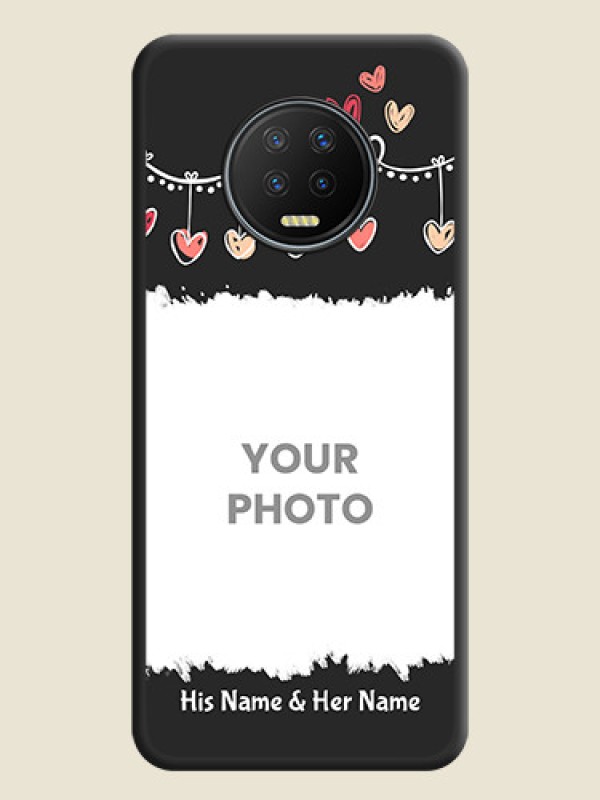 Custom Pink Love Hangings with Name on Space Black Custom Soft Matte Phone Cases - Infinix Note 7 - alternate view