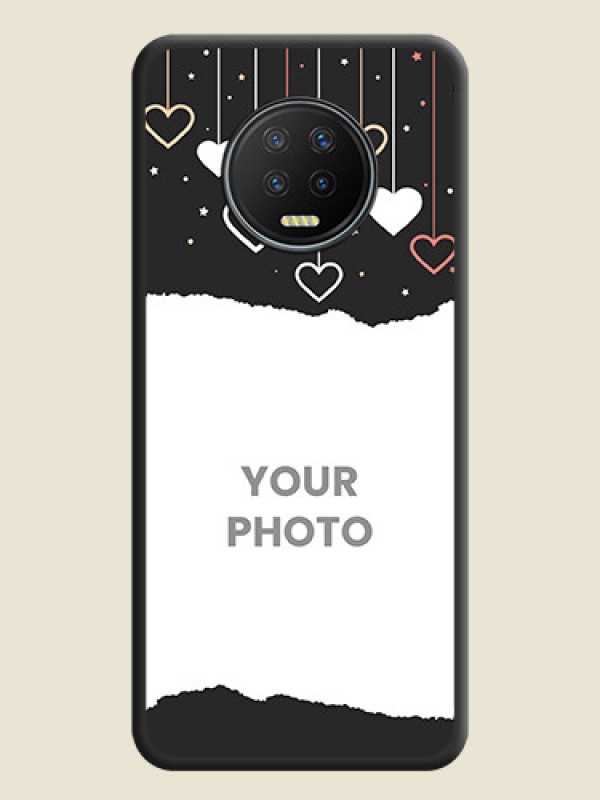 Custom Love Hangings with Splash Wave Picture on Space Black Custom Soft Matte Phone Back Cover - Infinix Note 7 - alternate view