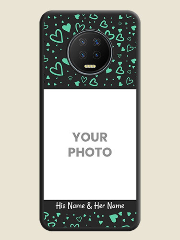 Custom Sea Green Indefinite Love Pattern on Photo on Space Black Soft Matte Mobile Cover - Infinix Note 7 - alternate view