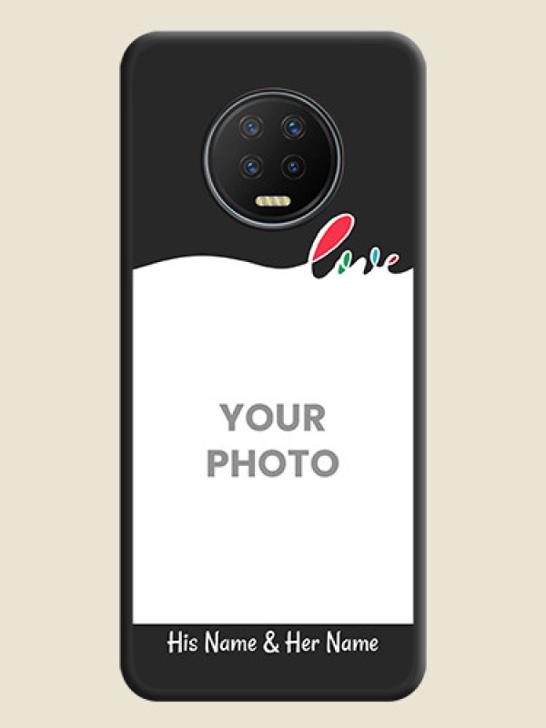 Custom Fall in Love Pattern with Picture on Photo on Space Black Soft Matte Mobile Case - Infinix Note 7 - alternate view