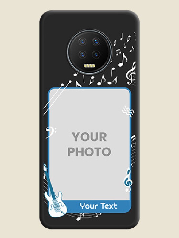 Custom Musical Theme Design with Text on Photo on Space Black Soft Matte Mobile Case - Infinix Note 7 - alternate view