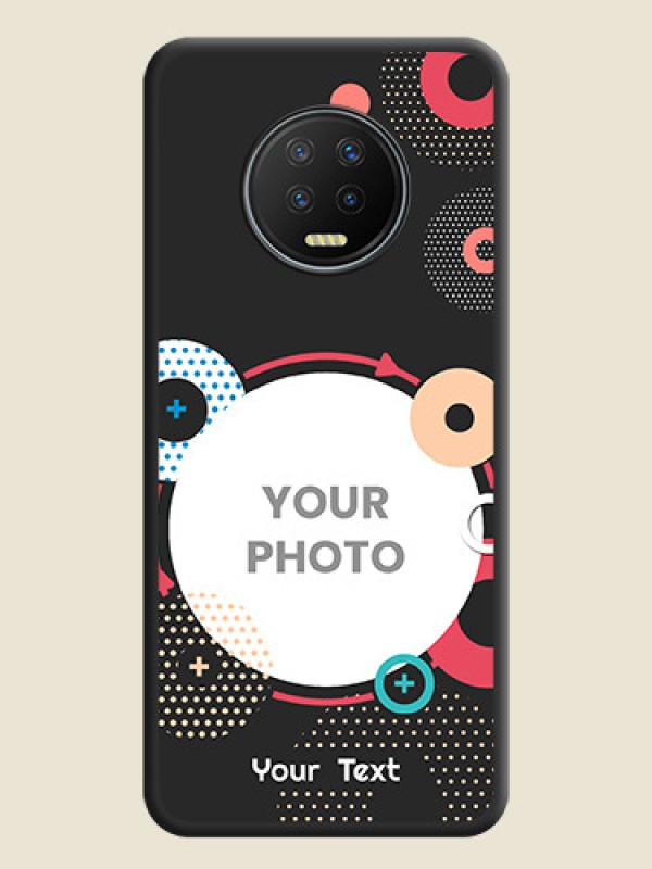 Custom Multicoloured Round Image on Personalised Space Black Soft Matte Cases - Infinix Note 7 - alternate view