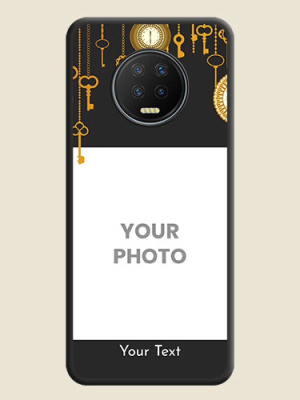 Custom Decorative Design with Text on Space Black Custom Soft Matte Back Cover - Infinix Note 7 - alternate view