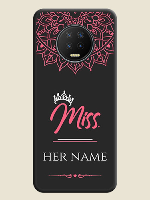 Custom Mrs Name with Floral Design on Space Black Personalized Soft Matte Phone Covers - Infinix Note 7 - alternate view