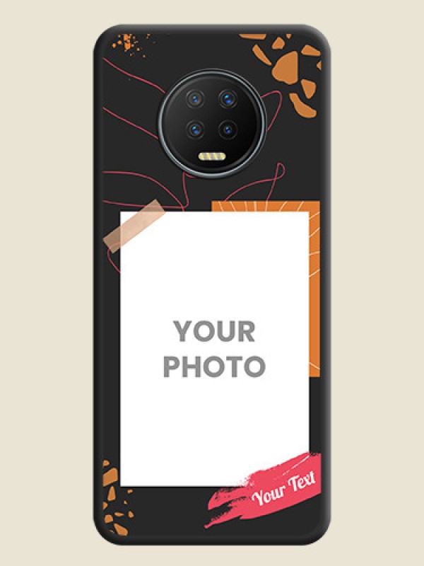 Custom Orange Photo Frame on Space Black Custom Soft Matte Phone Back Cover - Infinix Note 7 - alternate view