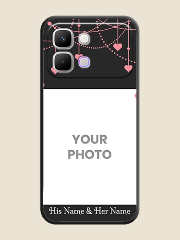 Custom Pink Love Hangings with Text On Space Black Custom Soft Matte Mobile Back Cover - Infinix Note Edge 5G - alternate view