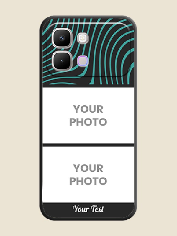 Custom Wave Pattern with 2 Image Holder On Space Black Custom Soft Matte Mobile Back Cover - Infinix Note Edge 5G - alternate view