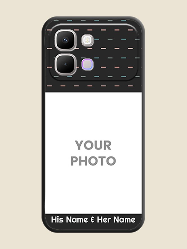 Custom Line Pattern Design with Text On Space Black Custom Soft Matte Mobile Back Cover - Infinix Note Edge 5G - alternate view