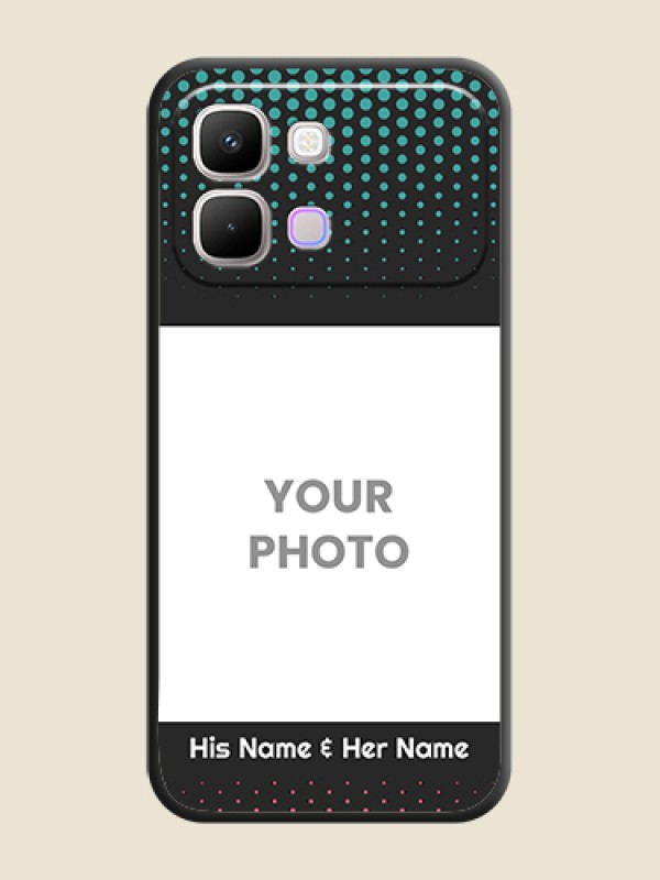 Custom Faded Dots with Grunge Photo Frame and Text On Space Black Custom Soft Matte Mobile Back Cover - Infinix Note Edge 5G - alternate view
