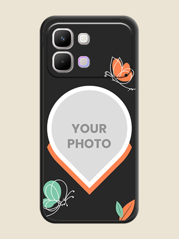 Custom Upload Pic With Simple Butterly Design On Space Black Custom Soft Matte Mobile Back Cover - Infinix Note Edge 5G - alternate view
