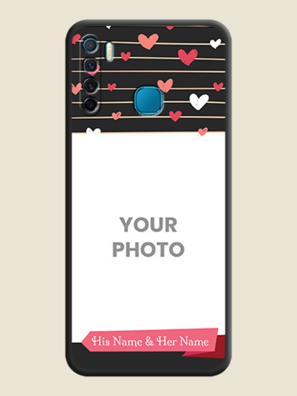 Custom Love Pattern with Name on Pink Ribbon  on Photo on Space Black Soft Matte Back Cover - Infinix S5 Lite - alternate view